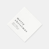 Serviette En Papier Typographie simple noir et blanc Joyeux Noël (Coin)