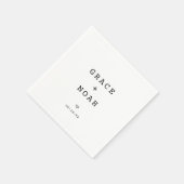 Serviette En Papier Typographie simple Noms Mariage moderne (Coin)