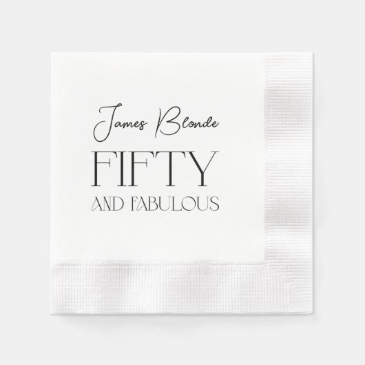 Serviette En Papier Typographie sophistiquée Cinquantième fête d'anniv (Devant)