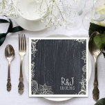 Serviette En Papier typographie vintage rustique mariage Chalkboard<br><div class="desc">mariage rustique typographie vintage Chalkboard invitations de mariage produits set est dessiné par une belle bordure fleurie tourbillonnante et effet craie typographie vintage.Articles de coordination également disponibles pour votre mariage rustique. Cette gamme de produits est également fournie avec le dîner de répétition Mariage assorti Invitation, invitation à la douche nuptiale,...</div>