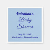Serviette En Papier Typography Style Minimalist Light Blue Baby Shower (Devant)