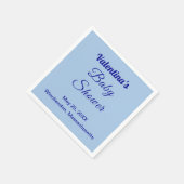 Serviette En Papier Typography Style Minimalist Light Blue Baby Shower (Coin)