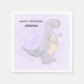 Serviette En Papier Tyrannosaurus gris mou Rex Dinosaur Jouet Annivers (Devant)