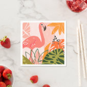 Serviette En Papier UA Flamant rose Jungle II (En situation)