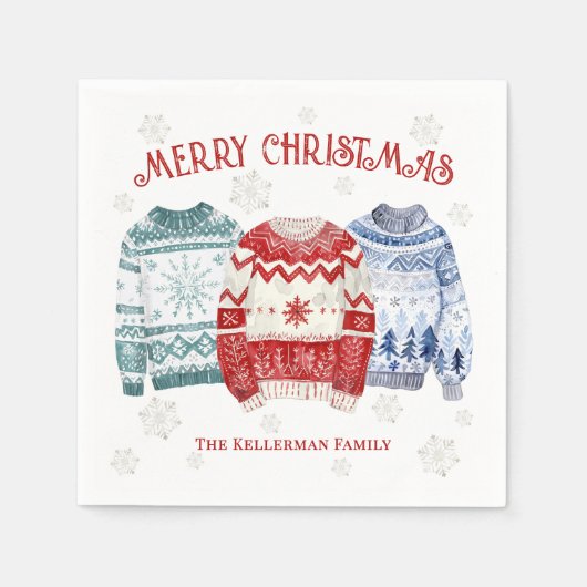 Serviette En Papier Ugly Sweater Holiday Christmas Party (Devant)