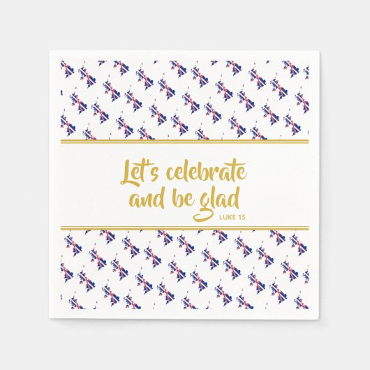Serviette En Papier UK GREAT BRITAIN Christian Custom Party Paper (Devant)