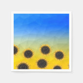 Serviette En Papier Ukraine jaune bleu géométrie maillage motif Fleurs (Devant)