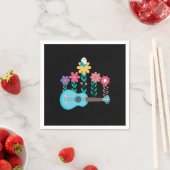 Serviette En Papier Ukulele Guitare Fleurs Musique Acoustique Basse Ca (En situation)