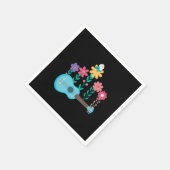 Serviette En Papier Ukulele Guitare Fleurs Musique Acoustique Basse Ca (Coin)