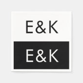 Serviette En Papier Ultra-moderne Gras Grand Monogramme Simple (Devant)