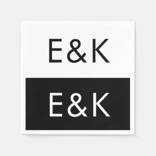 Serviette En Papier Ultra-moderne Gras Grand Monogramme Simple