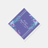 Serviette En Papier Ultra violet violet & Aqua Floral Chic (Coin)