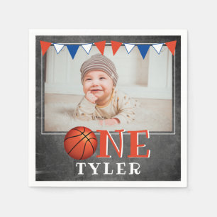 Serviette En Papier UN 1er Basket-Ball anniversaire