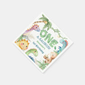 Serviette En Papier Un A-Saurus Boy Dinosaur 1er anniversaire (Coin)