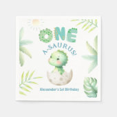 Serviette En Papier Un A-Saurus Cute Dino Boy Dinosaur 1er anniversair (Devant)