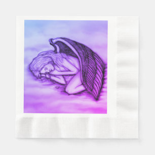 Serviette En Papier Un Ange endormi sur les nuages des cieux
