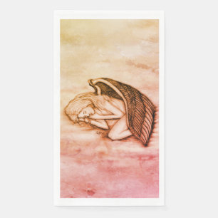Serviette En Papier Un Ange endormi sur les nuages des cieux
