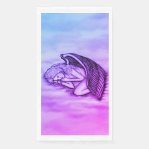 Serviette En Papier Un Ange endormi sur les nuages des cieux