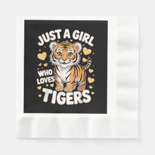 Serviette En Papier Un animal de tigre mignon juste une fille qui aime