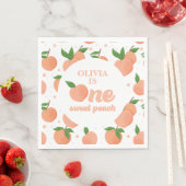 Serviette En Papier Un anniversaire doux comme une pêche (En situation)