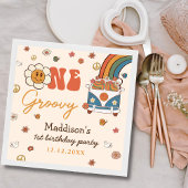 Serviette En Papier Un Arc-en-ciel rétro Super 1er anniversaire