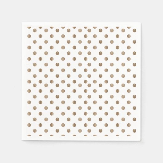 Serviette En Papier un arrière - plan blanc aux pois bruns (Devant)