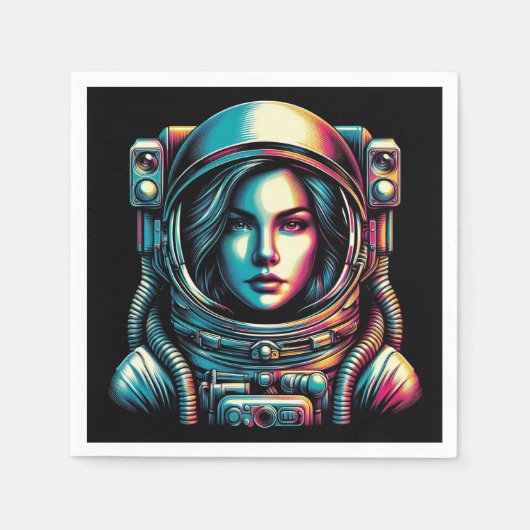 Serviette En Papier Un astronaute dans l'espace ! (Devant)