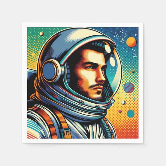 Serviette En Papier Un astronaute dans l'espace ! (Devant)