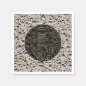 Serviette En Papier Un astronaute sur l'espace lune Noir & Grey (Devant)