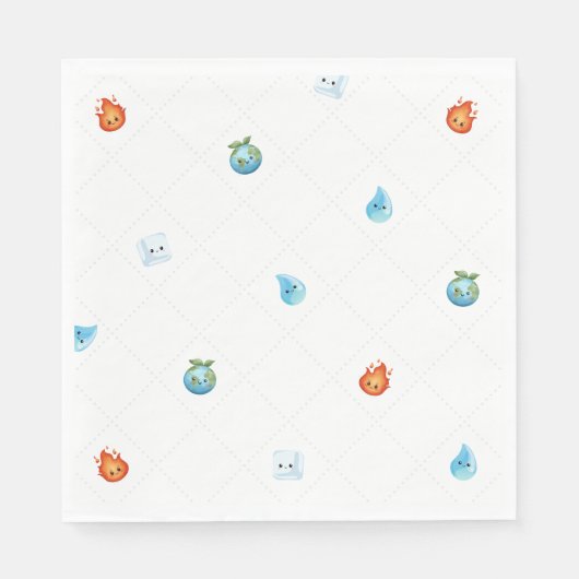 Serviette En Papier Un avec les éléments premier anniversaire (Devant)