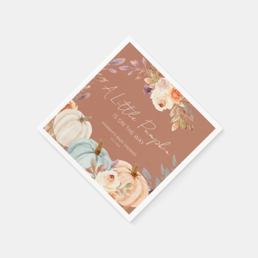 Serviette En Papier Un Baby shower Automne En Terracotta Un Peu Citrou (Coin)
