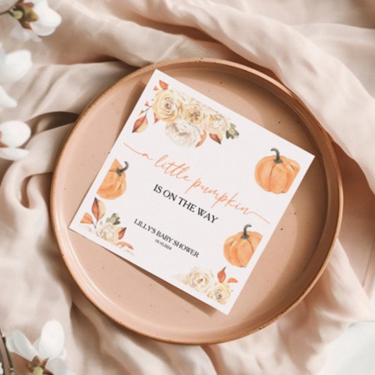 Serviette En Papier Un Baby shower Automne Un Peu Citrouille