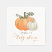 Serviette En Papier Un Baby shower Automne Un Peu Citrouille (Devant)