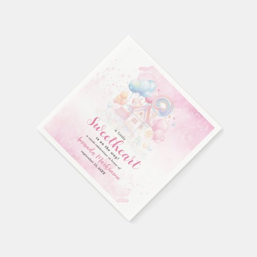 Serviette En Papier Un Baby shower-bonbons un peu amoureux (Coin)