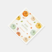 Serviette En Papier Un Baby shower Botanique D'Automne Un Peu Citrouil (Coin)