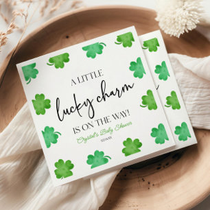 Serviette En Papier Un Baby shower De Clover Vert Charme Un Peu Chance