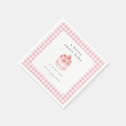 Serviette En Papier Un Baby shower de fraise Berry Sweet Baby (Coin)