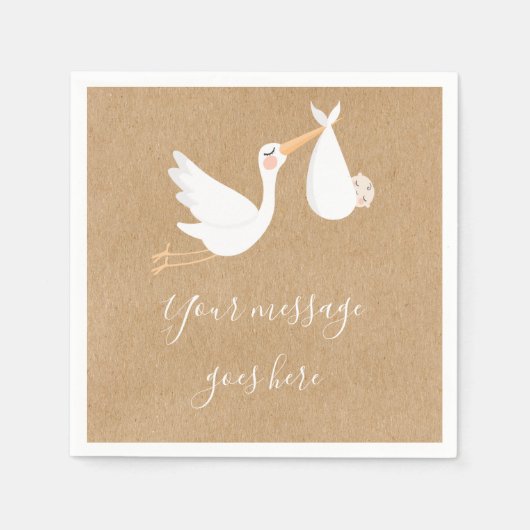 Serviette En Papier Un Baby shower de livraison spécial / Saupoudrer (Devant)