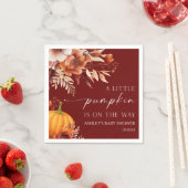 Serviette En Papier Un Baby shower Floral Un Peu Citrouille Rusty Burg (En situation)
