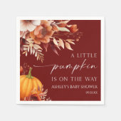 Serviette En Papier Un Baby shower Floral Un Peu Citrouille Rusty Burg (Devant)