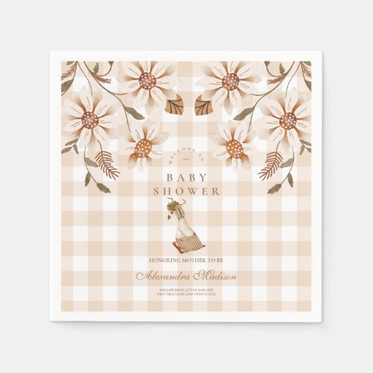 Serviette En Papier Un Baby shower idiot d'oie (Devant)