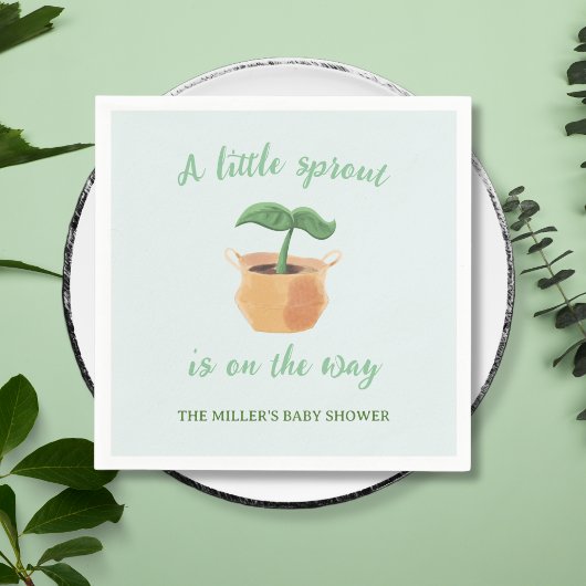 Serviette En Papier Un Baby shower Plante Un Petit Jardin De Sprout