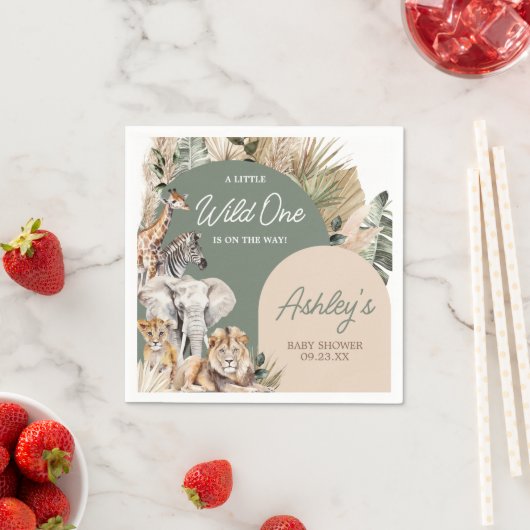 Serviette En Papier Un Baby shower Safari Un Peu Sauvage (En situation)