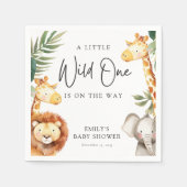 Serviette En Papier Un Baby shower Safari Un Peu Sauvage (Devant)