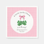Serviette En Papier Un Baby shower Shamrock Un Peu Chanceux (Devant)