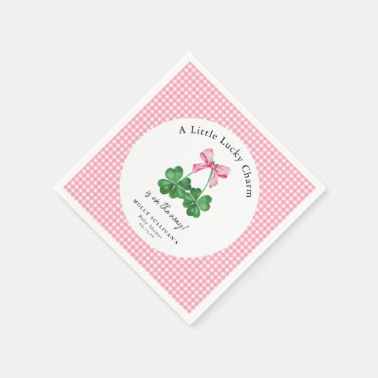 Serviette En Papier Un Baby shower Shamrock Un Peu Chanceux (Coin)