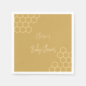 Serviette En Papier Un Baby shower Un Peu Miel Minimal De Beige Doré (Devant)