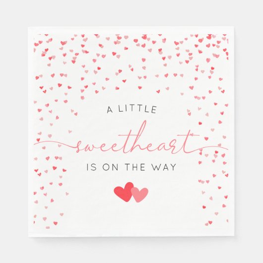 Serviette En Papier Un Baby shower Valentine un peu amoureux (Devant)