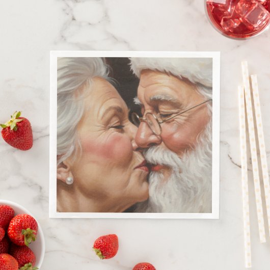 Serviette En Papier Un baiser du père Noël (En situation)