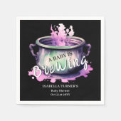 Serviette En Papier Un bébé brasse | Baby shower Halloween (Devant)